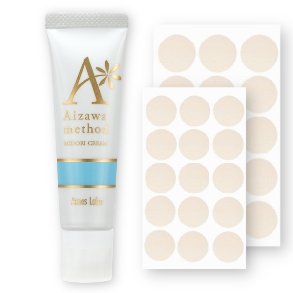 【医薬部外品】アクネスラボ 相澤メソッド 薬用ミドリクリーム ポイントパッチ大小各15枚付き