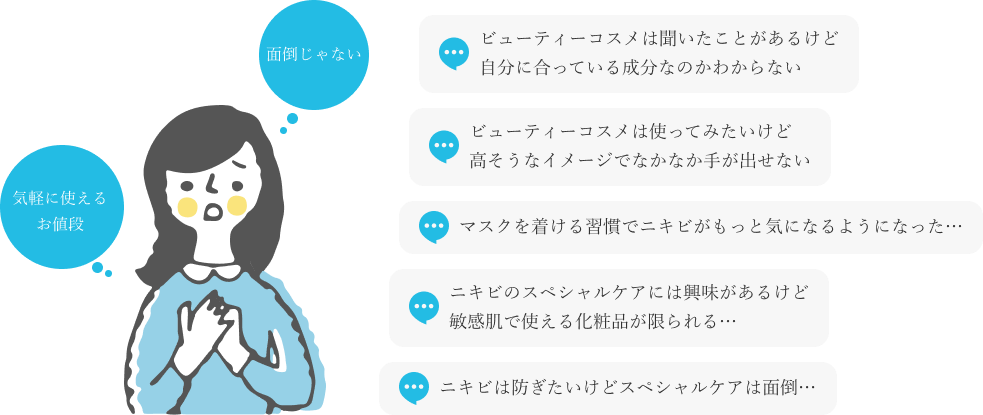 悩む女性のイラスト
