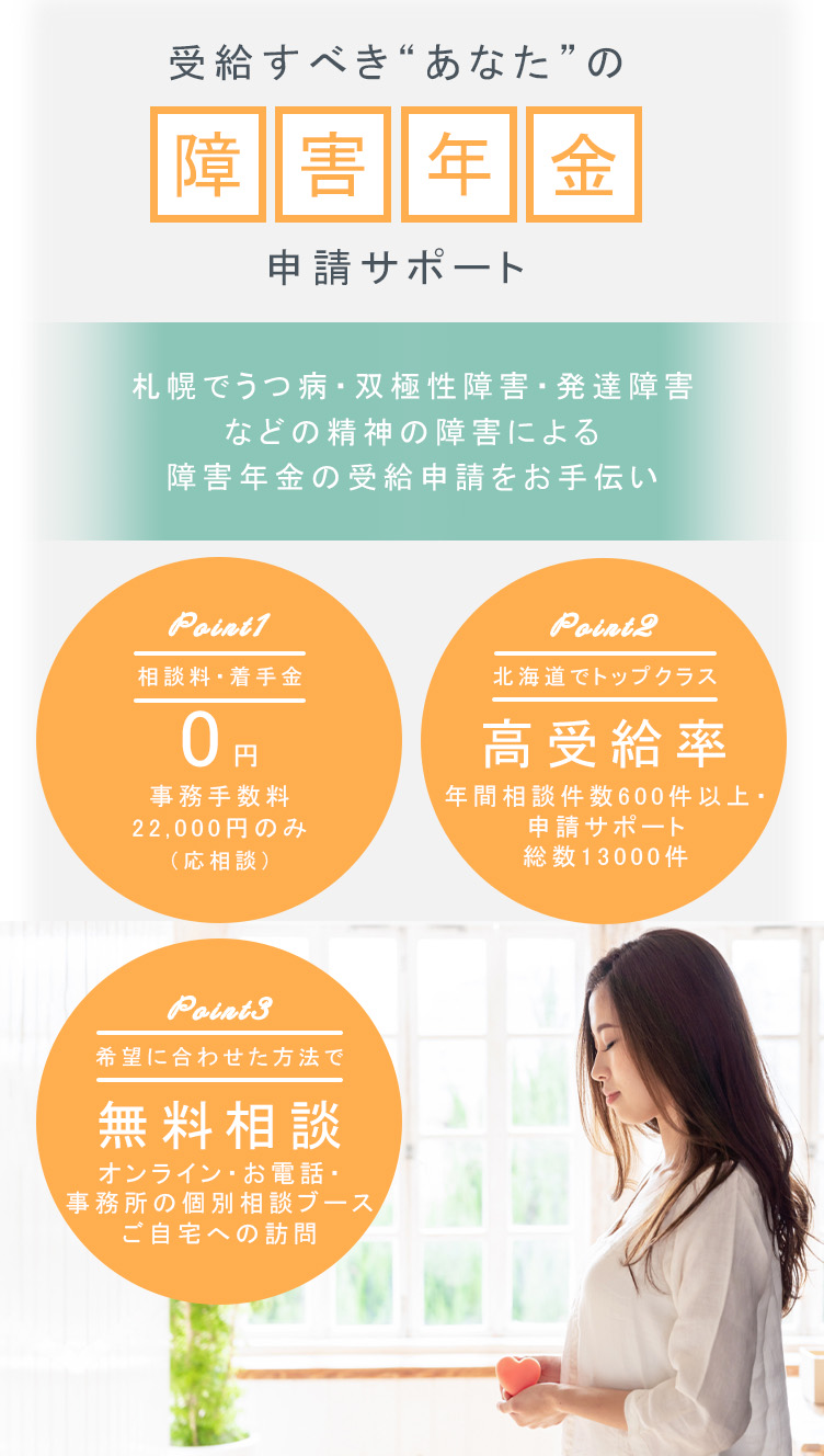 受給すべきあなたの障害年金申請サポート